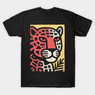 Fierce Red Jaguar | Pop Art Animal Print T-Shirt