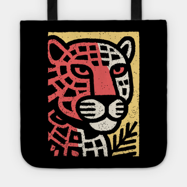 Fierce Red Jaguar | Pop Art Animal Print Tote by TuncGK