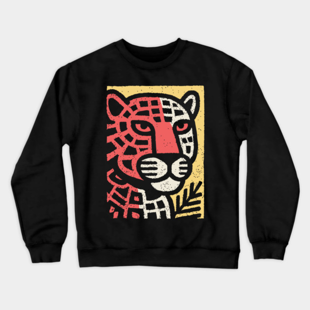 Fierce Red Jaguar | Pop Art Animal Print Crewneck Sweatshirt by TuncGK