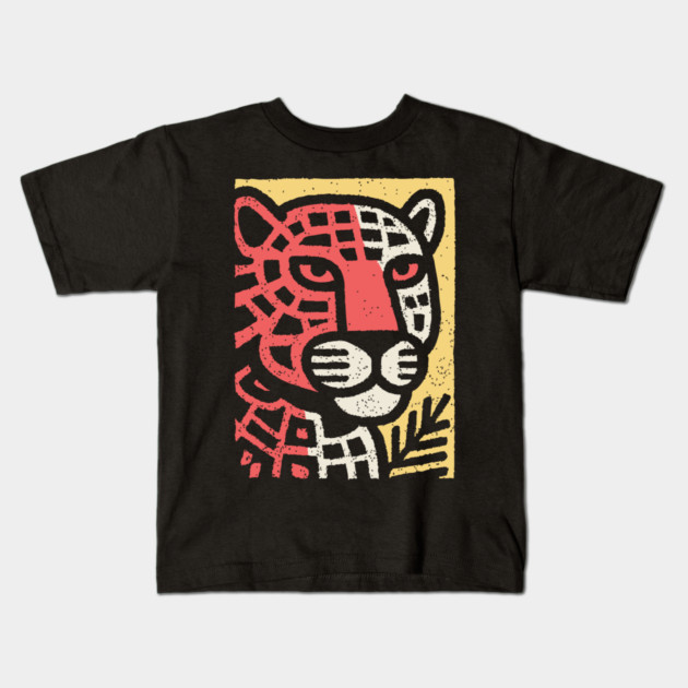Fierce Red Jaguar | Pop Art Animal Print Kids T-Shirt by TuncGK
