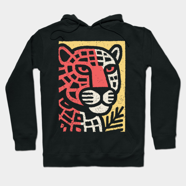 Fierce Red Jaguar | Pop Art Animal Print Hoodie by TuncGK