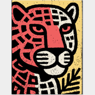 Fierce Red Jaguar | Pop Art Animal Print Posters and Art