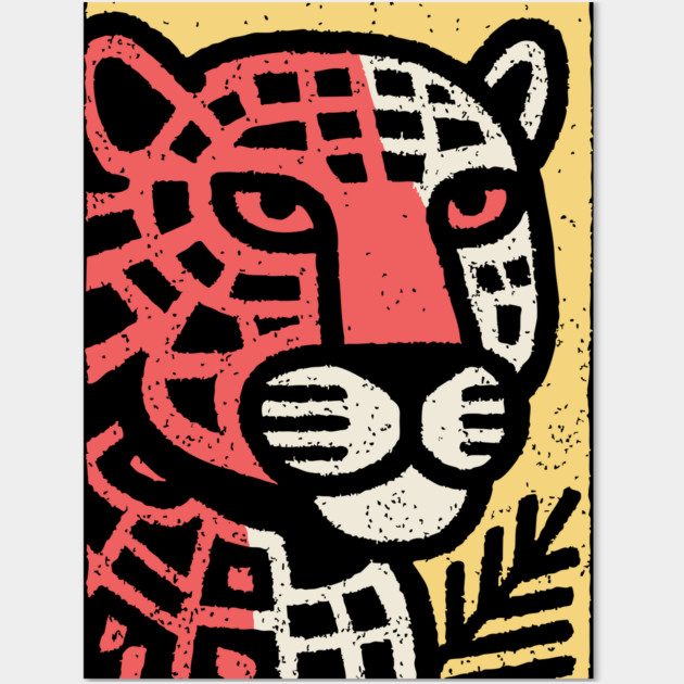 Fierce Red Jaguar | Pop Art Animal Print Wall Art by TuncGK