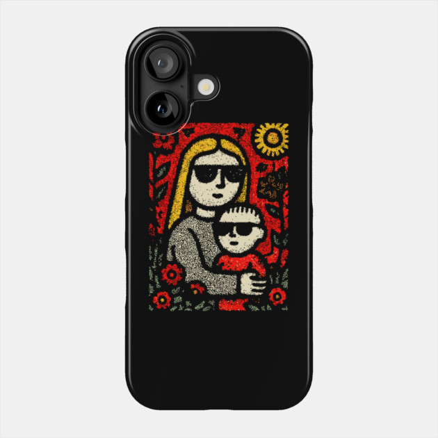 Cool Mom and Son with Sunglasses Phone Case by TuncGK