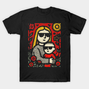 Cool Mom and Son with Sunglasses T-Shirt