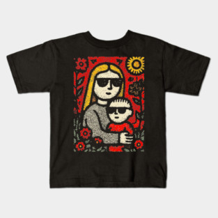 Cool Mom and Son with Sunglasses Kids T-Shirt