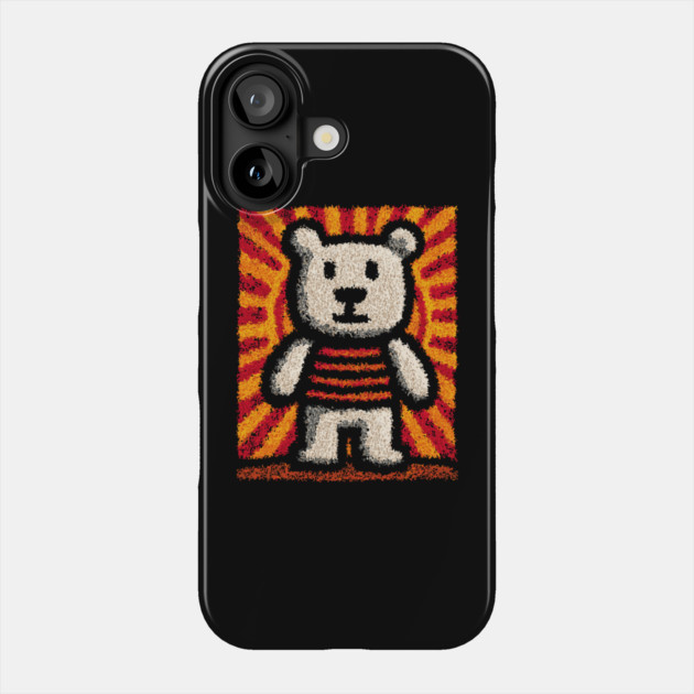 Baby Bear with Stripes | Folk Art Nursery Phone Case by TuncGK