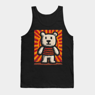 Baby Bear with Stripes | Folk Art Nursery Tank Top