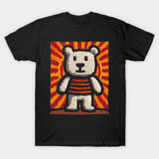 Baby Bear with Stripes | Folk Art Nursery T-Shirt