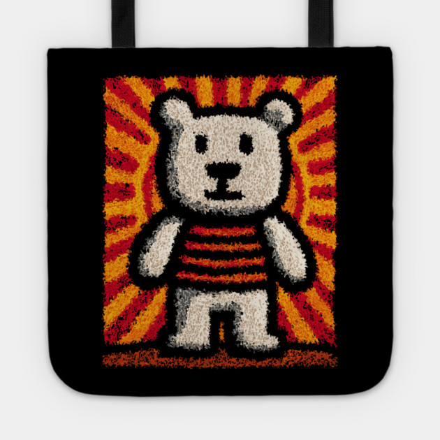 Baby Bear with Stripes | Folk Art Nursery Tote by TuncGK