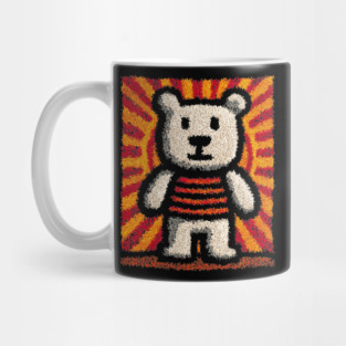 Baby Bear with Stripes | Folk Art Nursery Mug