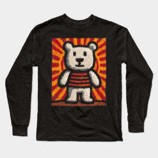 Baby Bear with Stripes | Folk Art Nursery Long Sleeve T-Shirt