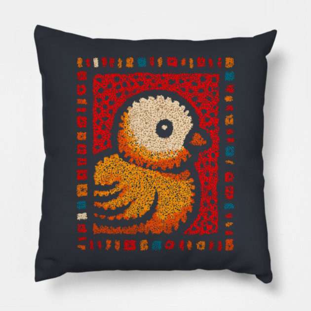Chirpy Baby Chick | Geometric Pop Art Pillow by TuncGK