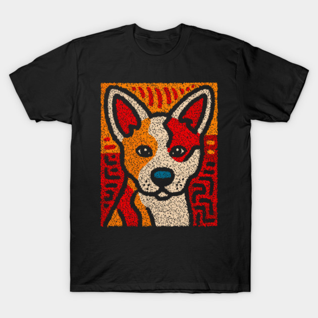 Playful Baby Dingo | Aboriginal Style Wildlife T-Shirt by TuncGK