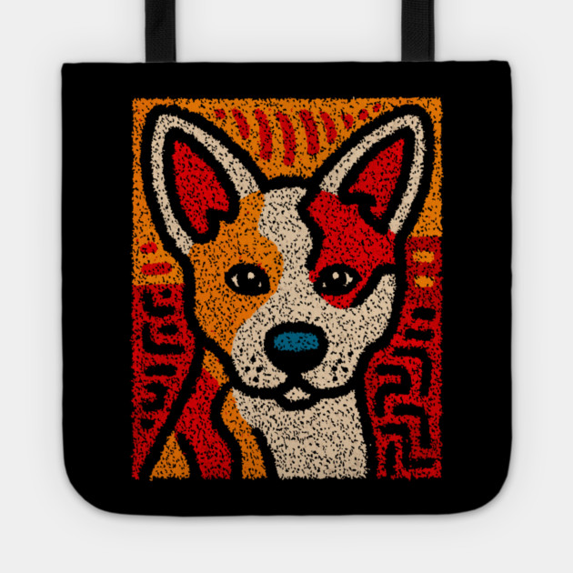 Playful Baby Dingo | Aboriginal Style Wildlife Tote by TuncGK