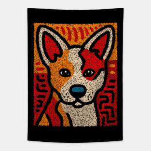 Playful Baby Dingo | Aboriginal Style Wildlife Tapestry