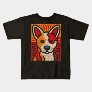 Playful Baby Dingo | Aboriginal Style Wildlife Kids T-Shirt