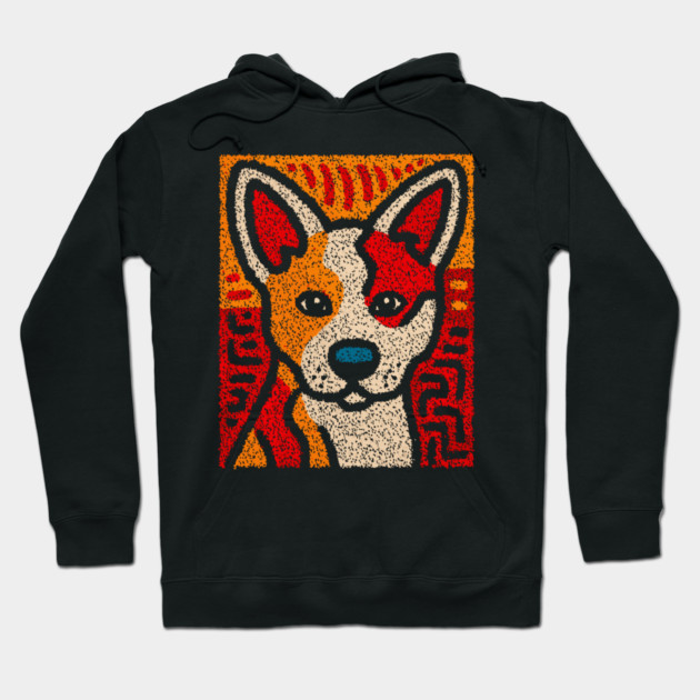 Playful Baby Dingo | Aboriginal Style Wildlife Hoodie by TuncGK