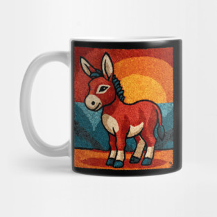 Sunset Donkey Stroll | Folk Art Tribal Mug