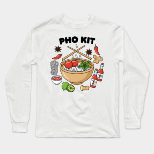 Pho Kit Vietnamese Soup Lover — Hot Sauce Noodle Bowl Pun Long Sleeve T-Shirt
