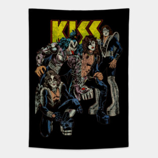 KISS (Vintage Comic Distressed) Tapestry