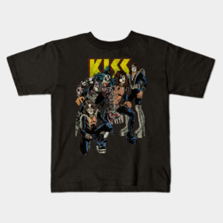 KISS (Vintage Comic Distressed) Kids T-Shirt