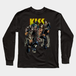 KISS (Vintage Comic Distressed) Long Sleeve T-Shirt