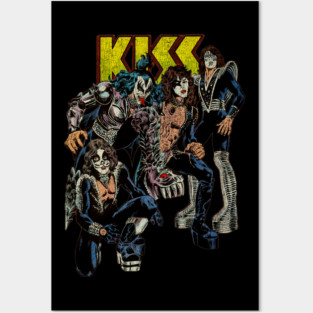 KISS (Vintage Comic Distressed) Posters and Art