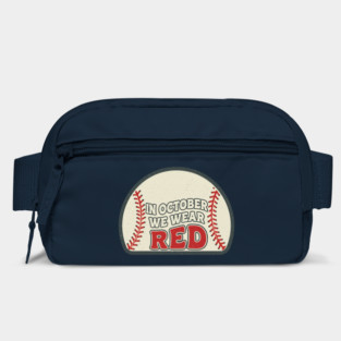 In October We Wear Red Baseball Vibes | October Ball Season Fan Bag