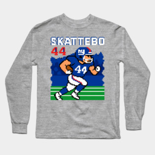 Cam Skattebo Giants Retro Tecmo Bowl 8 bit Long Sleeve T-Shirt
