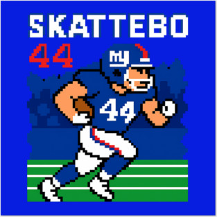 Cam Skattebo Giants Retro Tecmo Bowl 8 bit Posters and Art