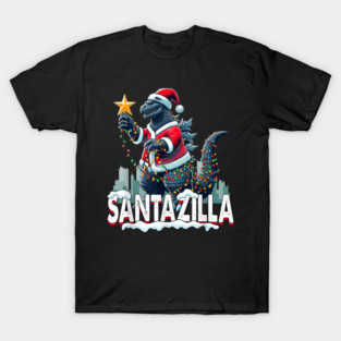 Kaiju Christmas Santazilla Japanese Monster Dinosaur Boys T-Shirt