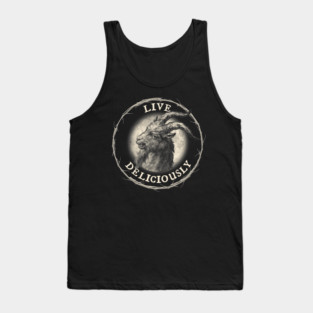 "Live Deliciously" w/ Black Phillip [The Witch] Tank Top