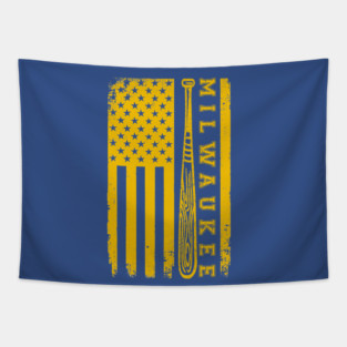 Milwaukee Brewers American Flag Tapestry