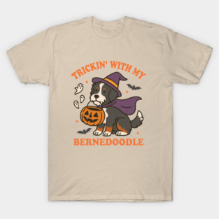 Trickin' With My Bernedoodle Halloween Dog T-Shirt