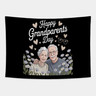 Happy Grandparents Day Tapestry