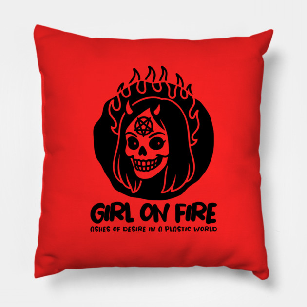 GIRL ON FIRE Pillow by Fabrik