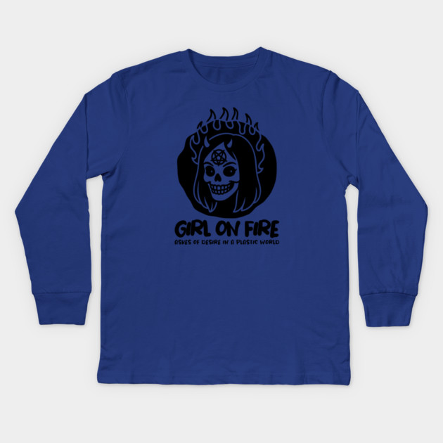 GIRL ON FIRE Kids Long Sleeve T-Shirt by Fabrik