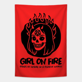 GIRL ON FIRE Tapestry