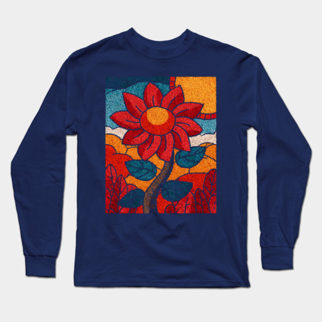 The Harvest | An Autumn Folk Art Tarot Card Long Sleeve T-Shirt by TuncGK