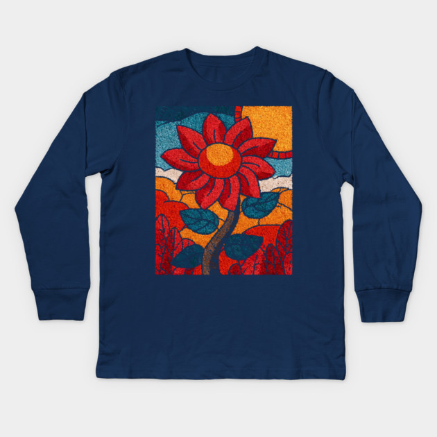 The Harvest | An Autumn Folk Art Tarot Card Kids Long Sleeve T-Shirt by TuncGK