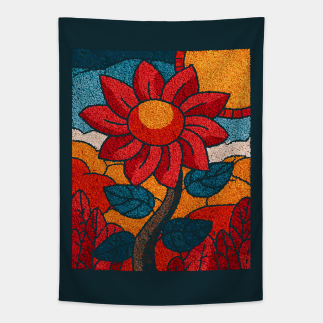 The Harvest | An Autumn Folk Art Tarot Card Tapestry by TuncGK