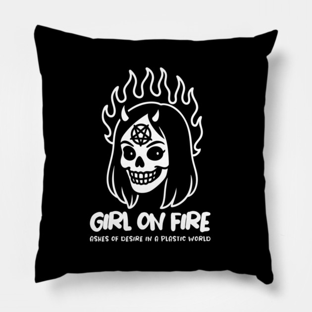 GIRL ON FIRE Pillow by Fabrik
