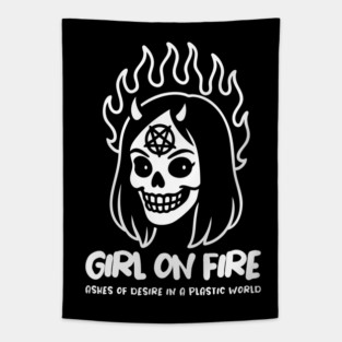 GIRL ON FIRE Tapestry