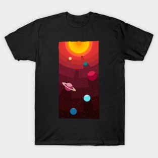 Solar System Outer Space Sun Planets Stars Astronomy T-Shirt