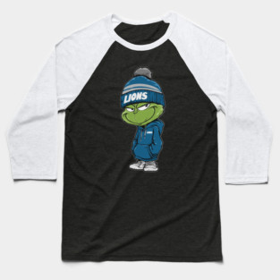 Grinch Detroit Lions M7978 Baseball T-Shirt