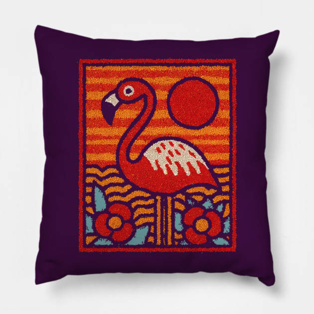 The Oasis | A Tropical Folk Art Tarot Card Pillow by TuncGK
