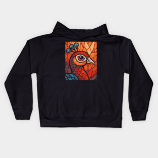 The Peacock | An Art Nouveau Stained Glass Graphic Kids Hoodie