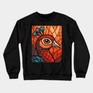 The Peacock | An Art Nouveau Stained Glass Graphic Crewneck Sweatshirt