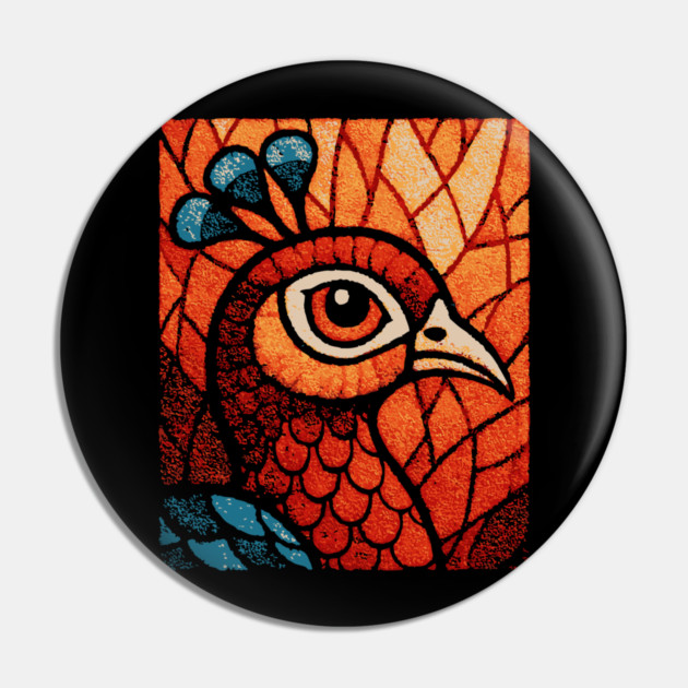 The Peacock | An Art Nouveau Stained Glass Graphic Pin by TuncGK